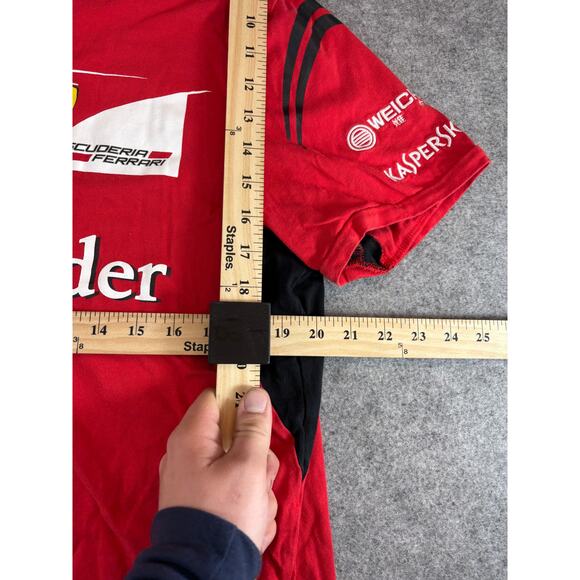 Puma Scuderia Ferrari F1 Racing Team T Shirt Mens XL Red White Santander Shell - Picture 7 of 10